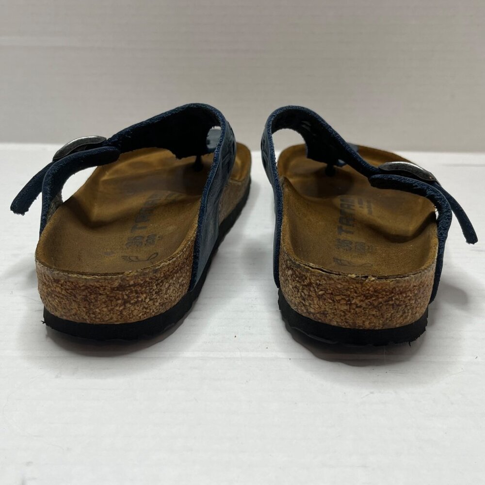 BIrkenstock Tatami Blue Braided Suede Thon Cork Sandals Size 36 - Picture 7 of 9